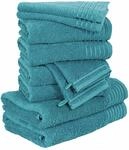 M&Ouml;VE Handtuchset 10-tlg. NEW CLASSIC, blau, Baumwolle