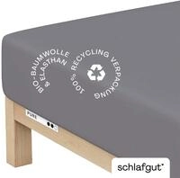 schlafgut Spannbettlaken S 128 Pure, grau, Baumwolle