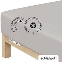 schlafgut Spannbettlaken XL 511 Pure, Hellgrau, Baumwolle