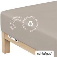 schlafgut Spannbettlaken L 496 Pure, sand, Baumwolle