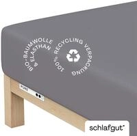 schlafgut Spannbettlaken L 128 Pure, grau, Baumwolle