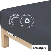schlafgut Spannbettlaken XL 556 Pure, dunkelgrau, Baumwolle