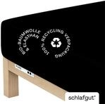 schlafgut Spannbettlaken S 799 Pure, schwarz, Baumwolle