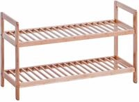 Zeller Present Schuhregal mit 2 Ablagen, natur, Bambus