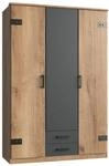 Z2 Dreht&uuml;renschrank 3trg. CORK, eiche/graphit, Holznachbildung