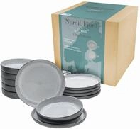 creaTable Tafelservice 12-tlg NORDIC FJORD, Frost, Steinzeug