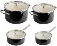 KitchenAid Topfset 4-tlg. COOKWARE, schwarz, Emaille