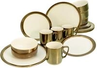 Creatable Kombiservice 16-tlg MODERN INDUSTRIAL, gold, Steinzeug