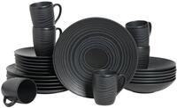 Creatable Kombiservice 24-tlg LAVA STONE, schwarz, Steinzeug