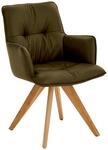 Dieter Knoll Design-Schalensessel PREMIO, moos-gr&uuml;n, Leder
