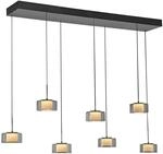 Paul Neuhaus Pendelleuchte RIKA, schwarz, Glas