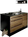 Smartkitchen K&uuml;cheninsel JAZZ, Eiche Artisan, Holznachbildung