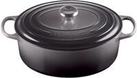 LE CREUSET Br&auml;ter Oval Flint SIGNATURE, grau, Gusseisen