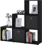 VCM Treppenregal NITAS, schwarz, Holznachbildung