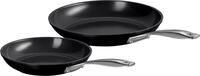 LE CREUSET Pfannenset 2-tlg. 24cm + 28cm ESSENTIAL, schwarz, Aluminium