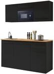 Yourkitchen Single-K&uuml;che 160 JAZZ, schwarz, Holznachbildung