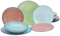 Creatable Tellerset 12-tlg MEDITERRAN, multicolour, Steinzeug