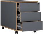VCM Rollcontainer SALIA, anthrazit, Holznachbildung