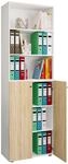 VCM B&uuml;roschrank LONA, braun/wei&szlig;, Holznachbildung