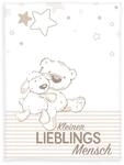Herding Microfaserflausch-Decke LIEBLINGSMENSCH, beige, Polyester