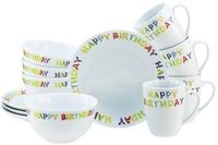 Creatable Fr&uuml;hst&uuml;cksset 12-tlg HAPPY BIRTHDAY, Porzellan