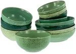 Creatable Bowl Set 12-tlg NATURE COLLECTION, gr&uuml;n, Steinzeug
