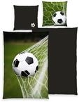 Zurbr&uuml;ggen Renforc&eacute;-Bettw&auml;sche FU&szlig;BALL, gr&uuml;n, Baumwolle