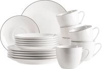 M&auml;ser Kaffeeservice 18 tlg. FELISE, wei&szlig;/schwarz