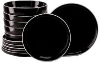 Creatable Tafelservice 12-tlg NORDIC GOURMET, schwarz, Steinzeug