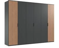 Z2 Dreht&uuml;renschrank 6-trg. Tunis, Graphit, Holznachbildung