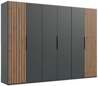 Z2 Dreht&uuml;renschrank 6-t&uuml;rig ANDORRA, eiche/graphit, Holznachbildung