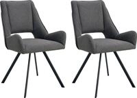 MID.YOU Stuhl 2er-Set HELEN, anthrazit, Polyester
