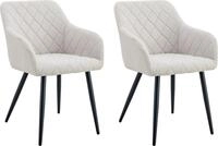 MID.YOU Stuhl 2er-Set LEA, creme, Polyester