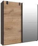Z2 Schwebet&uuml;renschrank 2trg. CARDIFF, eiche/spiegel, Holznachbildung