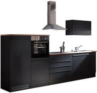Yourkitchen K&uuml;chenblock 320 JAZZ, schwarz, Holznachbildung