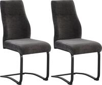 MID.YOU Schwingstuhl 2er-Set TINA, anthrazit, Polyester
