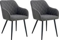 MID.YOU Stuhl 2er-Set LEA, anthrazit, Polyester