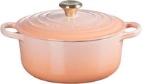 LE CREUSET Br&auml;ter rund 20cm Peche SIGNATURE, Pfirsich, Gusseisen