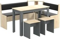 VCM Eckbank-Set ESAL, anthrazit, Holznachbildung