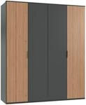Z2 Dreht&uuml;renschrank 4-trg. Tunis, Graphit, Holznachbildung