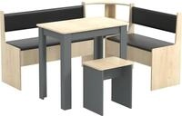 VCM Eckbank-Set ESAL, anthrazit, Holznachbildung