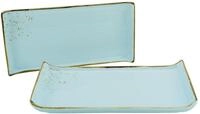 Creatable BBQ Platte 2-tlg NATURE COLLECTION, Hellblau, Steinzeug
