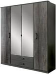 Z2 Dreht&uuml;renschrank 4trg. DUISBURG, Graphit, Holznachbildung