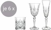 RCR Italia Becherset 18-tlg. MELODIA, transparent, Glas