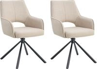 MID.YOU Drehstuhl 2er-Set JANA, creme, Polyester