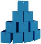 VCM 10er-Set Faltbox Klappbox BOXAS, blau, Stoff