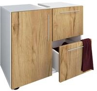 VCM Badunterschrank FLANDU, wei&szlig;/eiche, Holznachbildung