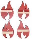 VCM Boarti Tonieregal - Flammen, rot, Holznachbildung