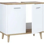 VCM Waschbeckenunterschrank LANDOS, wei&szlig;/eiche, Holznachbildung