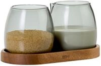 Ad Hoc Milch- und Zuckerglas 3-tlg. YUNA, grau, Glas